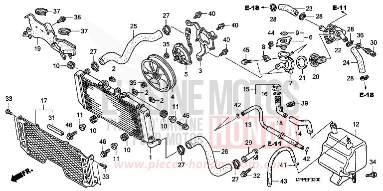 KUEHLER von CB1300 Super Bold'or ABS PEARL SUNBEAM WHITE (NHA66KF) von 2010